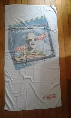 MAX HEADROOM TOWEL Beach Towel With Coke Adverting 57 In X 29 In 1980's Used • $16.76