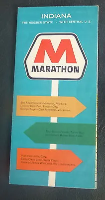 1965 Indiana  Road Map Marathon  Oil Gas Oil Can • $12.99