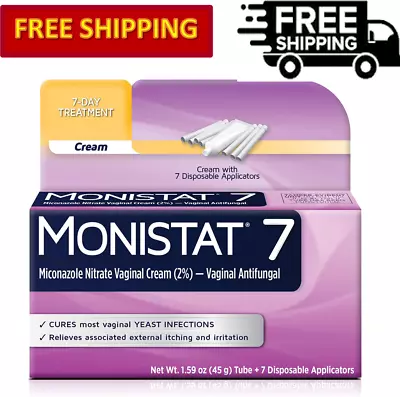 MONISTAT 7-Dose Infection Treatment 7 Disposable Applicators & 1 Cream Tube • $16.99