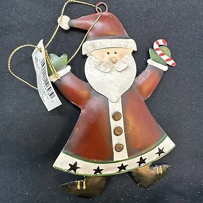 New Vintage Russ Berrie Santa Claus Tin Christmas Ornament 5  Tags • $4.95