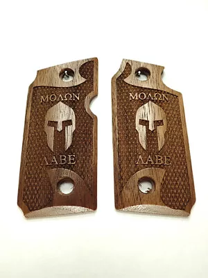 --Walnut Molon Labe Spartan Grips For Sig Sauer P238 Checkered Engraved Textured • $36