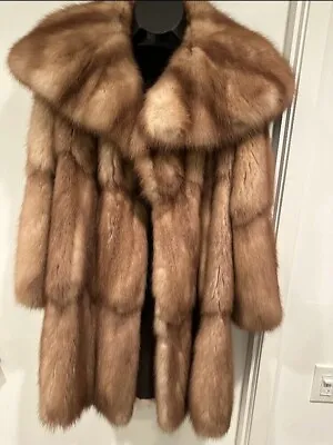 Canadian Sable Fur Coat With Large Shaw Collar • $3999