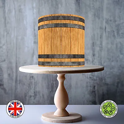 Whiskey Wine Wood Barrel Seamless Pattern Edible Cake Topper ICING/WAFER • £7.79