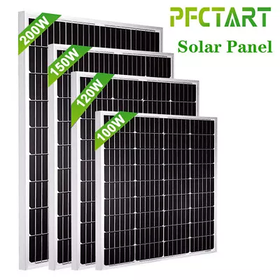 PFCTART 100W 120W 200W 12V Solar Panel Monocrystalline Caravan Home Boat RV Car • £63.88