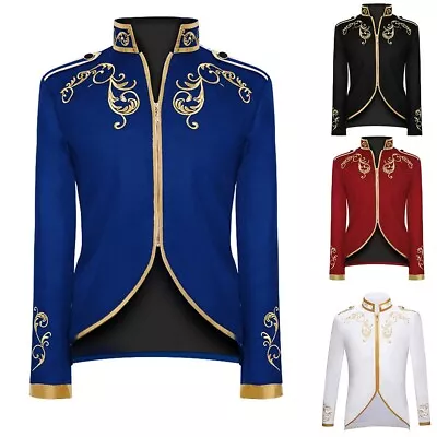 Embroidery Coat Jacket Holiday Medieval Jacket Stand Vintage Coat Collar • $40.36