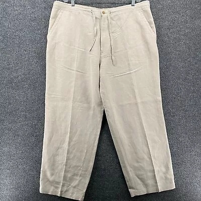 Havana Shirt Co Pants Mens Size XL 40x32 Beige Linen Front Flat Front Straight • $23.99