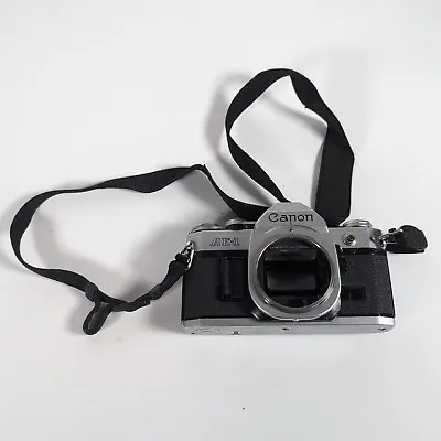 Canon AE-1 35mm SLR Film Camera Body With Strap Spares Repair ONLY Battery Issue • £40.41