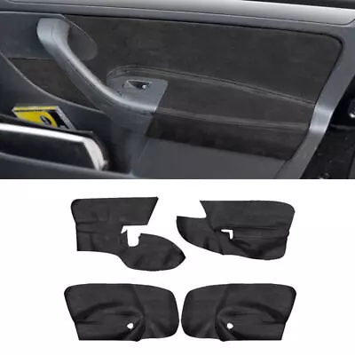 Interior Black Suede Leather Door Panel Armrest Cover For VW Golf 5 Jetta 05-10 • $36.49