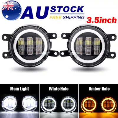 2X 3.5  LED Fog Lights Driving Lamp Turn Signal DRL Halo H9 H10 H11 4000LM 60W • $50.24