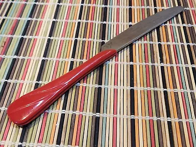 Vintage FIESTA WARE SCARLET Silverware Flatware Stainless DINNER KNIFE (swirl) • $4.50