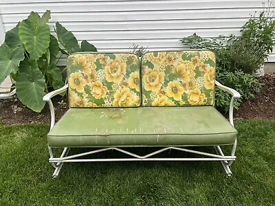 Vintage Bunting Aluminum Glider Mid Century Modern Porch Patio Loveseat Outdoor • $149.99