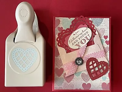 Martha Stewart Jumbo Hand Punch Lattice Scllop Heart - Valentines Day  & CARD • $39.95