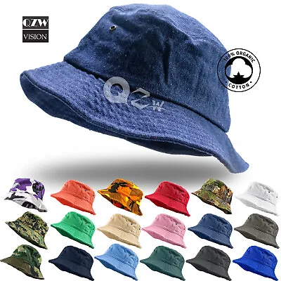 $9.89 • Buy Bucket Hat Cap Cotton Fishing Boonie Brim Visor Sun Safari Summer Men Camping