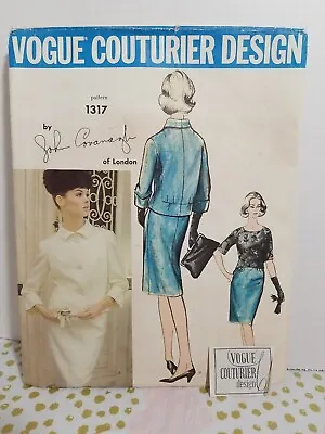 Rare Vintage Vogue Couturier Design Sewing Pattern 1317 Cavanagh 1960s + Label • $32.95