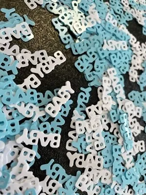 White / Light Blue Baby Shower  Its A Boy Confetti Sprinkles Table Decorations  • £1.99