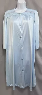 Vintage Vanity Fair Blue Nightgown Nightie Made In USA 100% Nylon Sz Small Long • $20.99