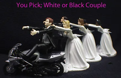 Wedding Cake Topper W/Silver Honda Motorcycle White Groom Top NEW BIKE Racing • $66.88