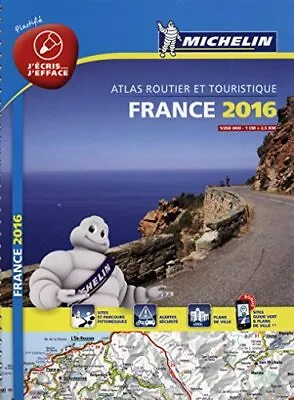 France 2016 Tourist And Motoring Atlas - Laminated A4 Spiral (Mic... By Michelin • £17.99