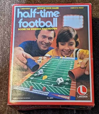 Vintage 1979 Lakeside's Half-Time Football Sports Dice Game W/ Original Box • $4.50