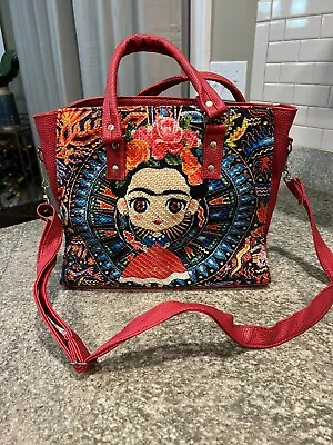 $20 • Buy Frida Kahlo Bag Handbag - Mexican Art Purse Red Cartoon Funko Design