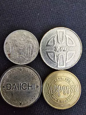 Lot (4) Vintage World Coins Tokens Collectible 1938 NORTH BORNEO DAIICHI JEEPERS • $7.99