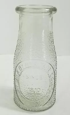 Embossed Mini Glass Milk Bottle 7.5 Oz 5.5  High Clear  Dairy Milk  EUC -L • $9.99