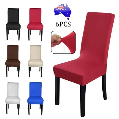 $9.29 • Buy 6x Stretch Chair Cover Seat Covers Spandex Washable Banquet Wedding Party Decora