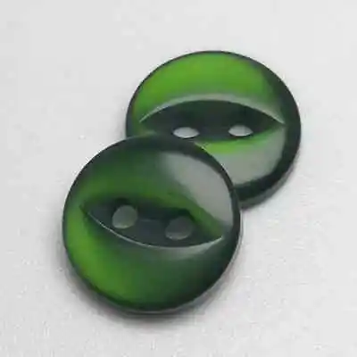£3.09 • Buy 10 Round Fish Eye Buttons 18 Ligne - 11mm 2 Hole Buttons Deep Green Colour