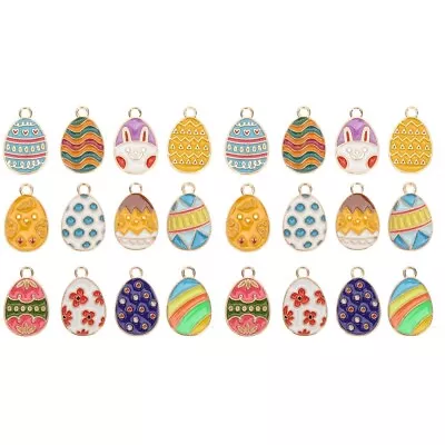  48 Pcs Egg Jewelry Charms Easter Ornaments And Women Pendant Rabbit Eggs • £11.99