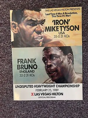 Mike Tyson Vs Frank Bruno 1 Official On-Site Program; Sold Out At 2/25/89 Fight • $195