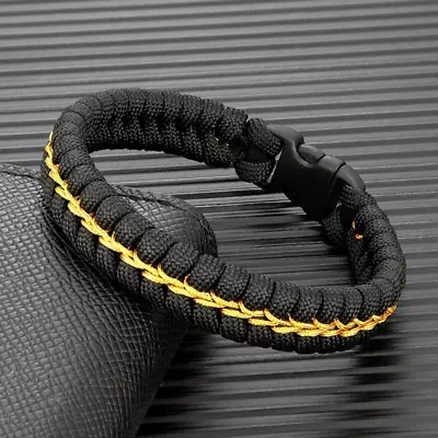 Handmade Paracord Survival Bracelet Buckle Outdoor Camping Rope Men's Bracelet • $8.24