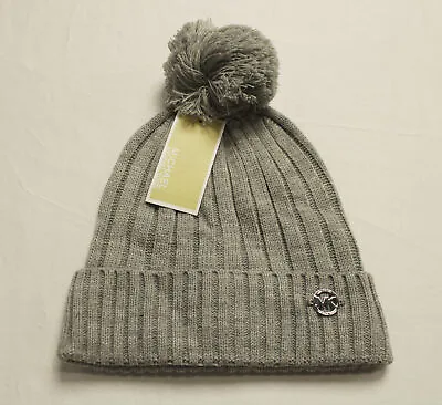 Michael Kors Women's Soft Pom-Pom Rib Knit Beanie Hat CL8 Gray One Size NWT • $12.99