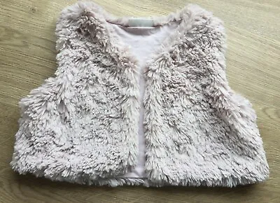 Next Baby Girls Soft Furry Gilet  Age 12-18 Months. Dusky Pink. • £2.99