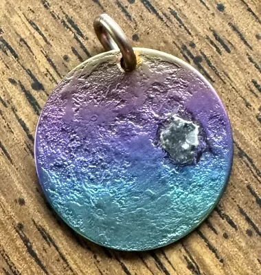 Minted 1  Anodized Niobium Coin Pendant Lunar Moon B Eclipse Meteorite Men Steve • $99