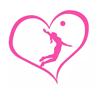 I Love Volleyball Decal Sticker White Volley Ball Car Truck SUV Window Laptop • $3.99