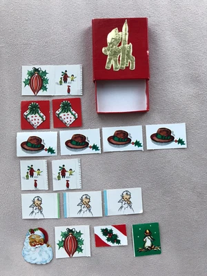 $9.99 • Buy Vintage Hallmark Seals Box, 17 Gummed Christmas Stickers-Craft, Scrapbook