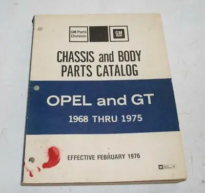 1968-1975 Buick Opel Kadett Opel Gt 1900 Rally Original Dealer Parts Catalog • $45