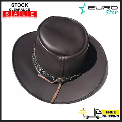 £14.24 • Buy Leather Hats Cowboys Western Style Bush Hats Top Quality Uk