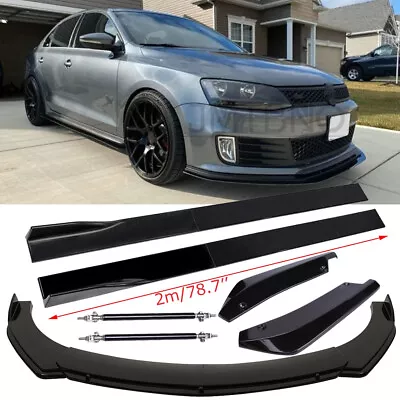 For VW Jetta MK6 MK7 Front Bumper Lip Spoiler Splitter + Side Skirts + Rear Lips • $169.29