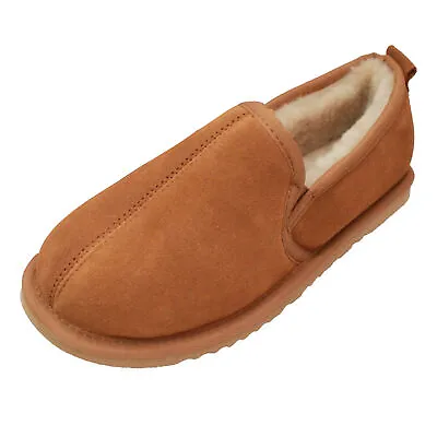 Eastern Counties Leather Mens Sheepskin Lined Hard Sole Slippers EL168 • £35.49