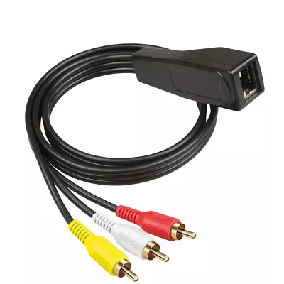 3RCA Male To RJ45 Female Extender Ethernet Cable Cord Adapter Cat5/6/7 Converter • $9.99