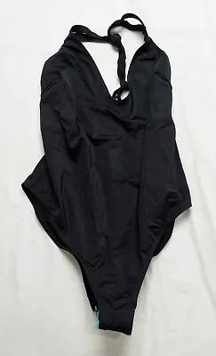 ASOS Design Women's Plus T-Back One-Piece Swimsuit AR8 Black Size US: 12 • $9.48