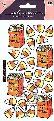 TRICK OR TREAT Sticko Stickers - Candy Corn Goody Bags Halloween • £1