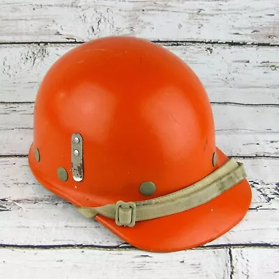 Vintage Fibre Metal SuperGlas Fiberglass Duck Bill Hard Hat Helmet Orange • $29.95