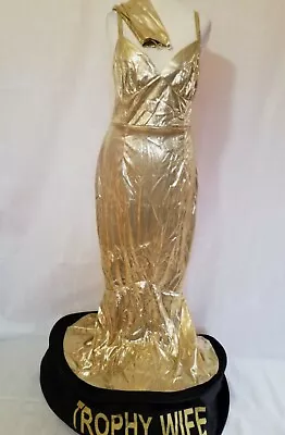 Trophy Wife Rich Young Gold Hollywood Glamour Ladies Fancy Dress 2 Pcs 1 Size • £29.95