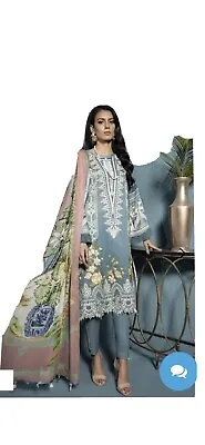 Pakistani Womens Asian Sapphire 3 Piece Lawn Suit New Medium Gulaal Baroque • £24.99