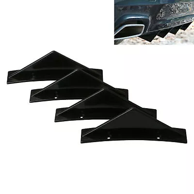 4x Car Rear Bumper Spoiler Curved Shark Fin Lip Diffuser Protector Universal • $17.22