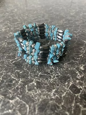 Magnetic Hematite  Howlett Turquoise Gemchip Wrap Necklace Bracelet Therapy ￼ • £3.99