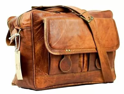 Men's Classic Leather Business Messenger Laptop Shoulder Satchel Office Bag • $79.05