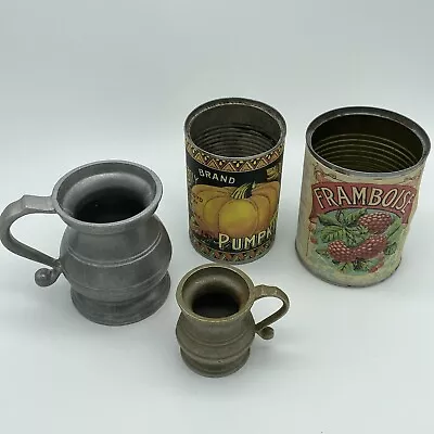 Vintage Replica Food Tin Can & Metal Cups Props • $10